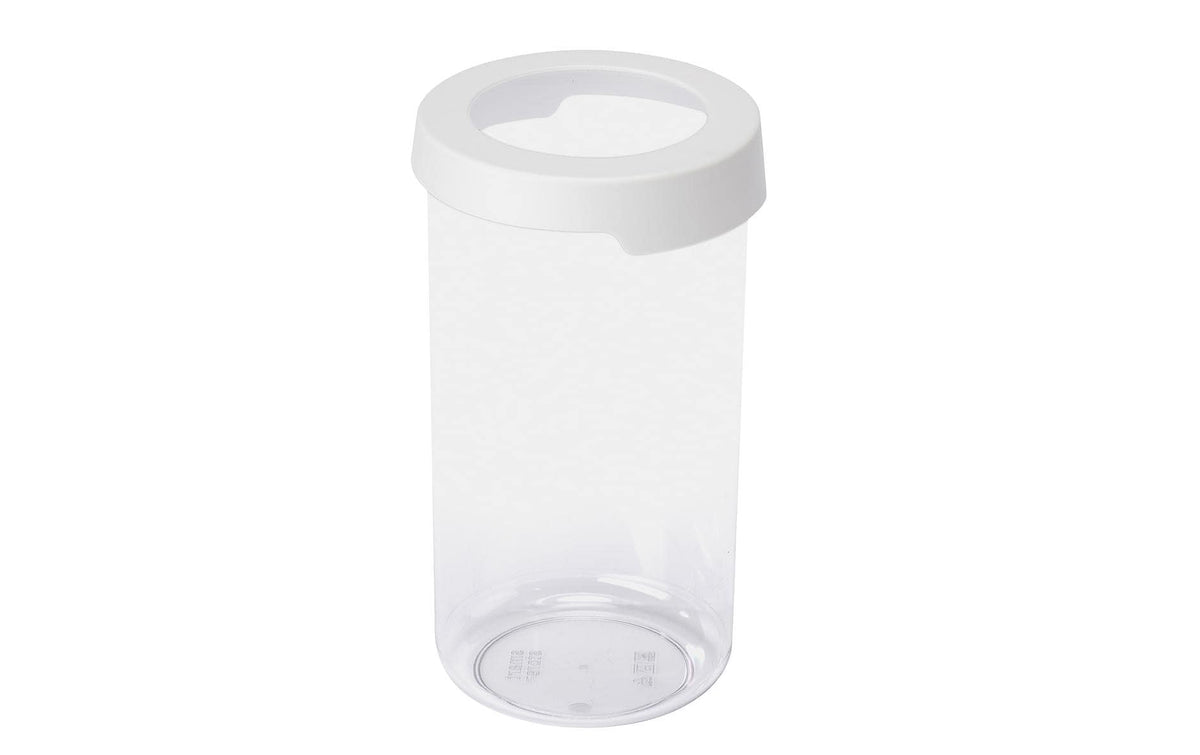 Orthex Vorratsdose 1,45 l, Ø 11,5 × 20 cm, Biokunststoff (PP/SAN/TPE), Transparent/Weiss