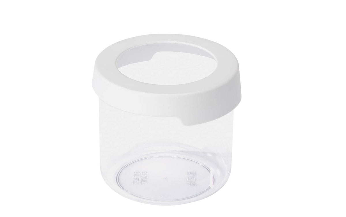 Orthex Vorratsdose 750 ml, Ø 11,5 × 10 cm, Biokunststoff (PP/SAN/TPE), Transparent/Weiss, BPA-frei