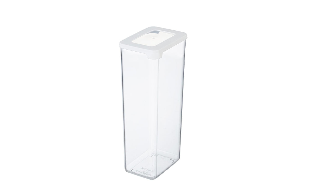 Orthex Vorratsdose 2,3 l, 9 × 12,5 × 28 cm, Polypropylen (PP)/SAN/TPE, transparent/weiss