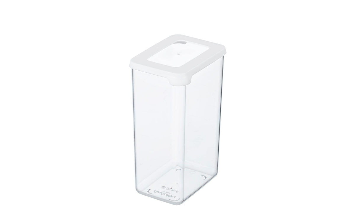Orthex Vorratsdose 1,6 l, 9 × 12,5 × 20 cm, Kunststoff (PP/SAN/TPE), Transparent/Weiss