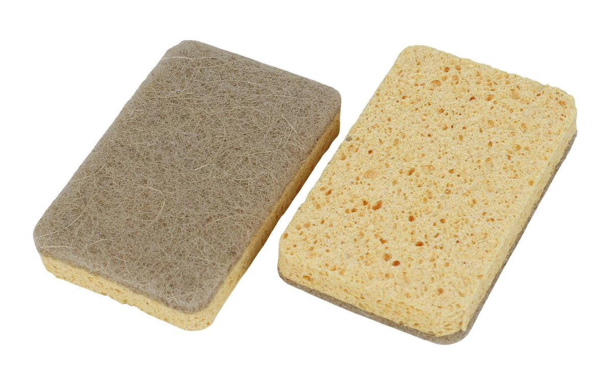 Ebnat Scheuerschwamm – Zellulose, für Pfannen, Töpfe, empfindliche Oberflächen, 11 × 7 × 2 cm, Gelb, 2 Stk.