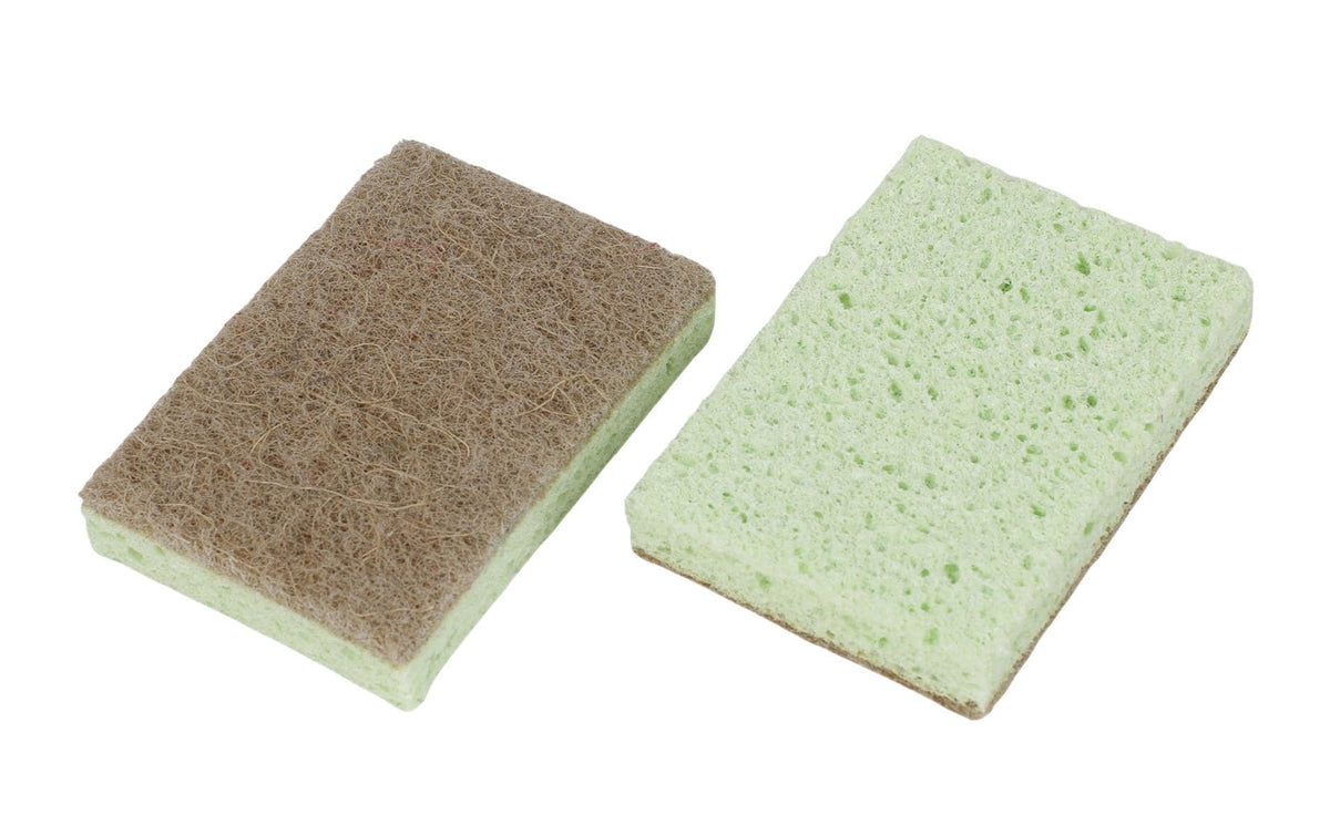 Ebnat Spülschwamm – Zellulose, für Pfannen, Töpfe, empfindliche Oberflächen, 10 × 7 × 2 cm, grün, 2 Stk.