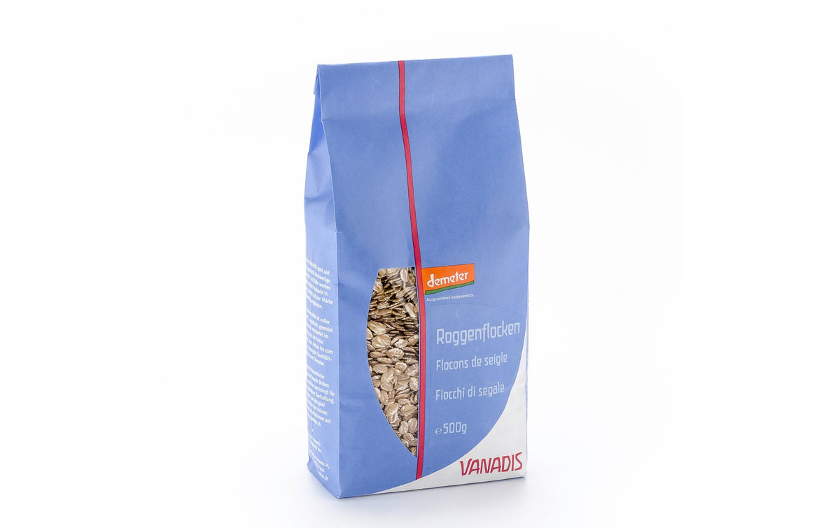 Vanadis Grobe Roggenflocken – Bio – 500 g