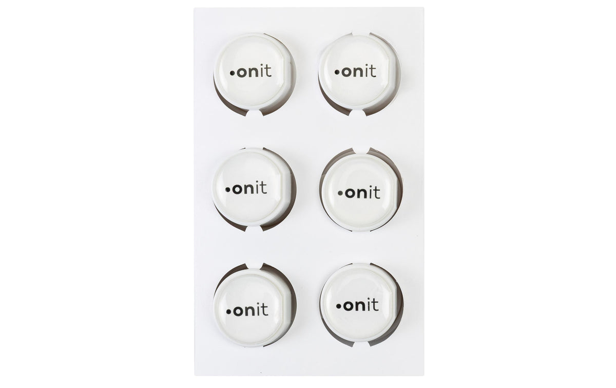 Onit Kabelhalter, selbstklebend, drehbar, Magnetverschluss, Ø 24 mm, 6er-Pack – weiss