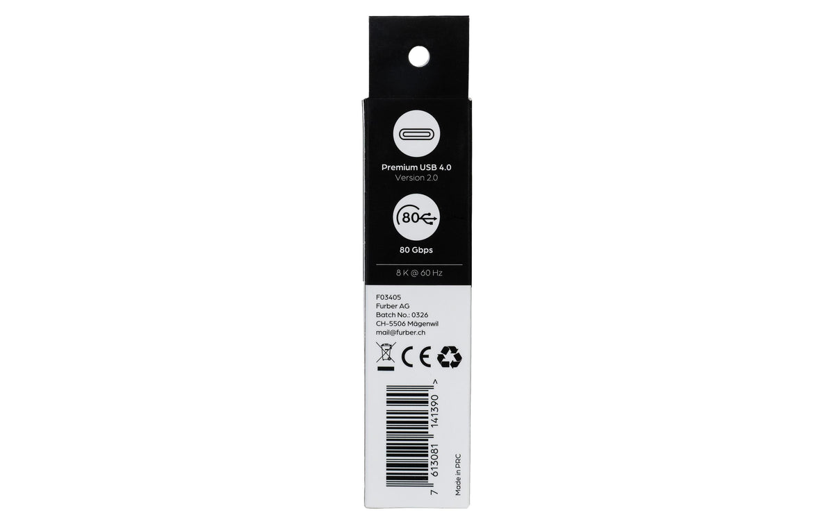 Onit USB-C auf USB-C Kabel – USB4 80 Gbit/s – 0,13 m – PD 240 W – Schlüsselanhänger – Schwarz