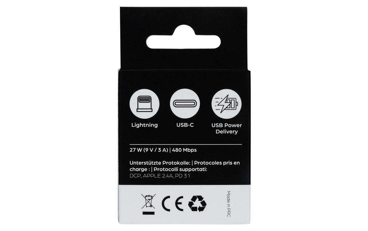 Onit Adapter Lightning zu USB-C – USB 2.0 (480 Mbit/s), USB Power Delivery, Grau/Schwarz