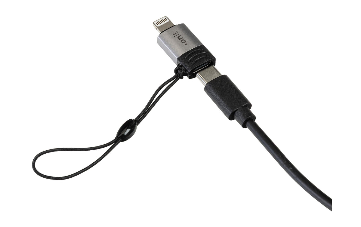 Onit Adapter Lightning zu USB-C – USB 2.0 (480 Mbit/s), USB Power Delivery, Grau/Schwarz