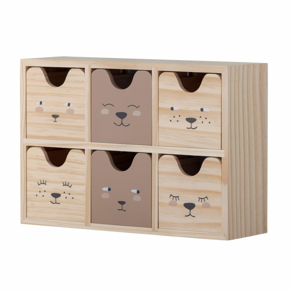 Bloomingville Schubladenturm 6 Schubladen – Holz – Natur – 80 × 180 × 270 mm