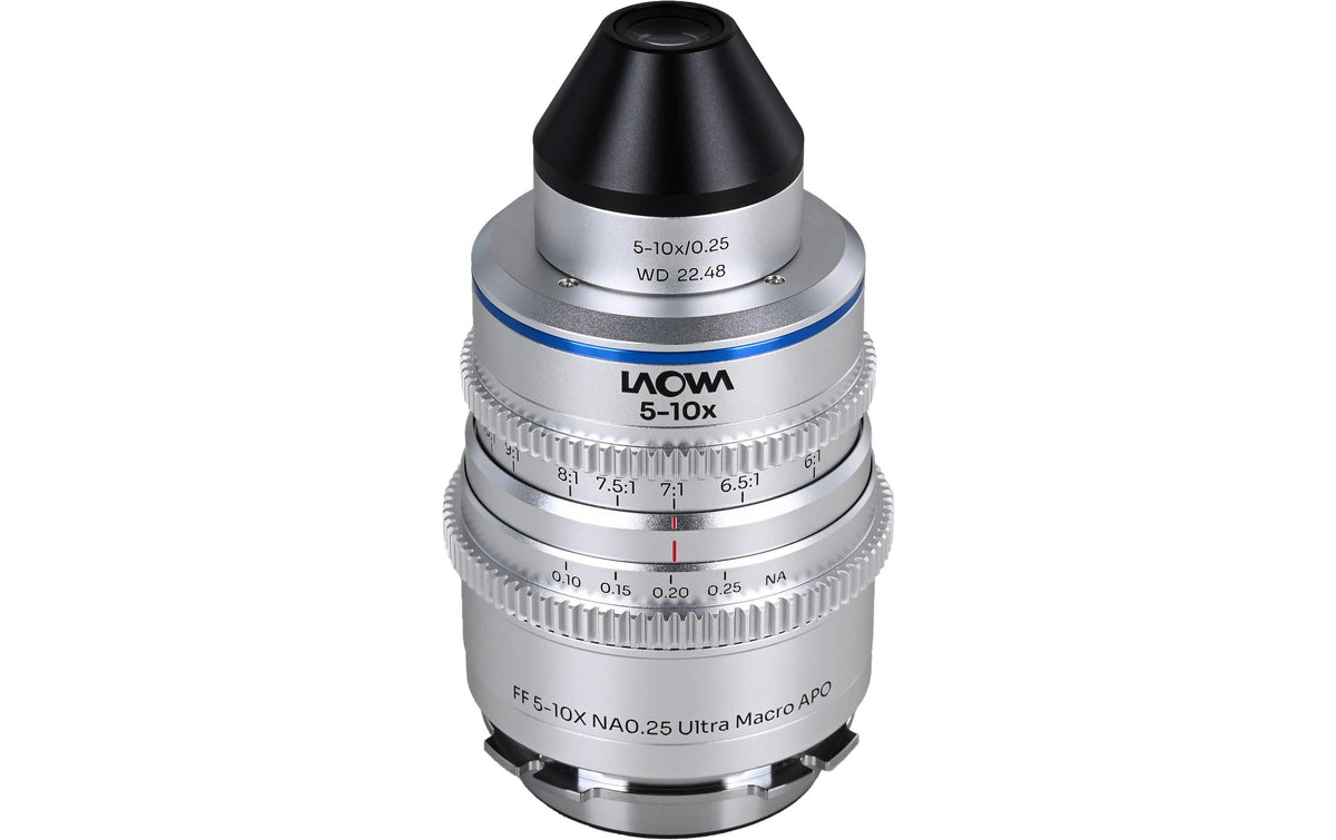 Laowa Aksen 17,5 mm f/1,7 5–10× UMACine Objektiv – für Arri PL – Vollformat, manuell, Silber