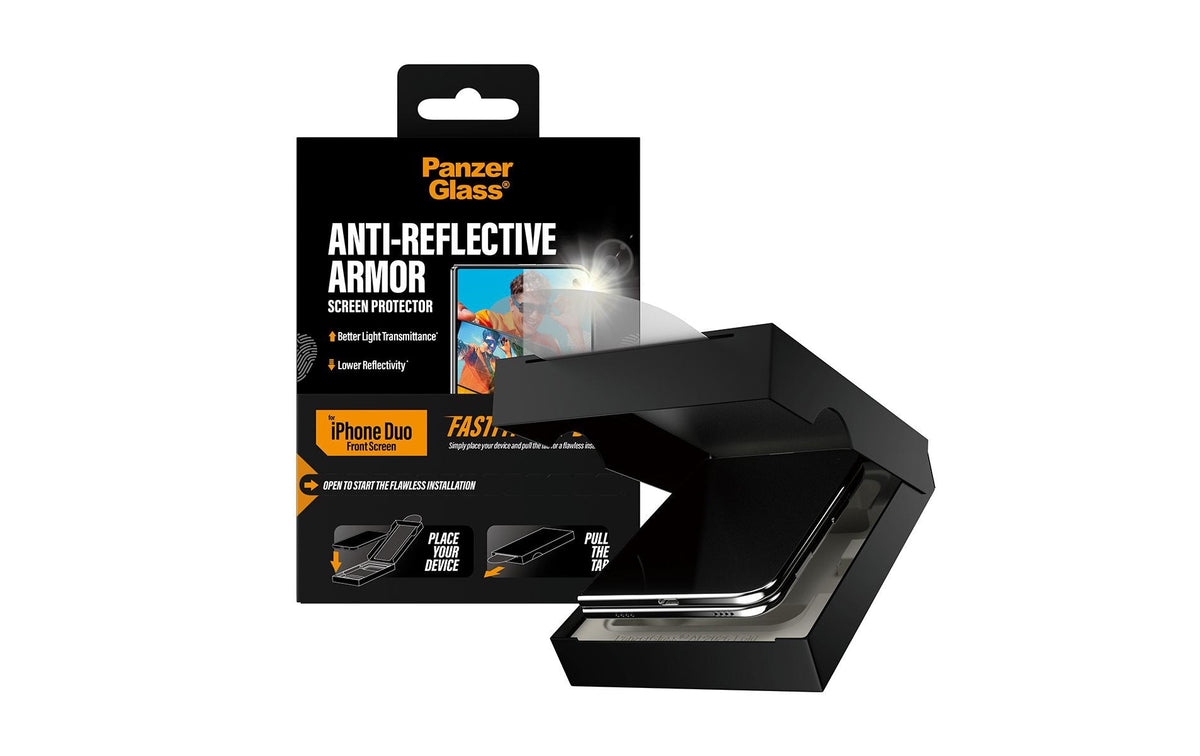 PanzerGlass Displayschutz (Panzerglas), Antireflex – für iPhone Duo