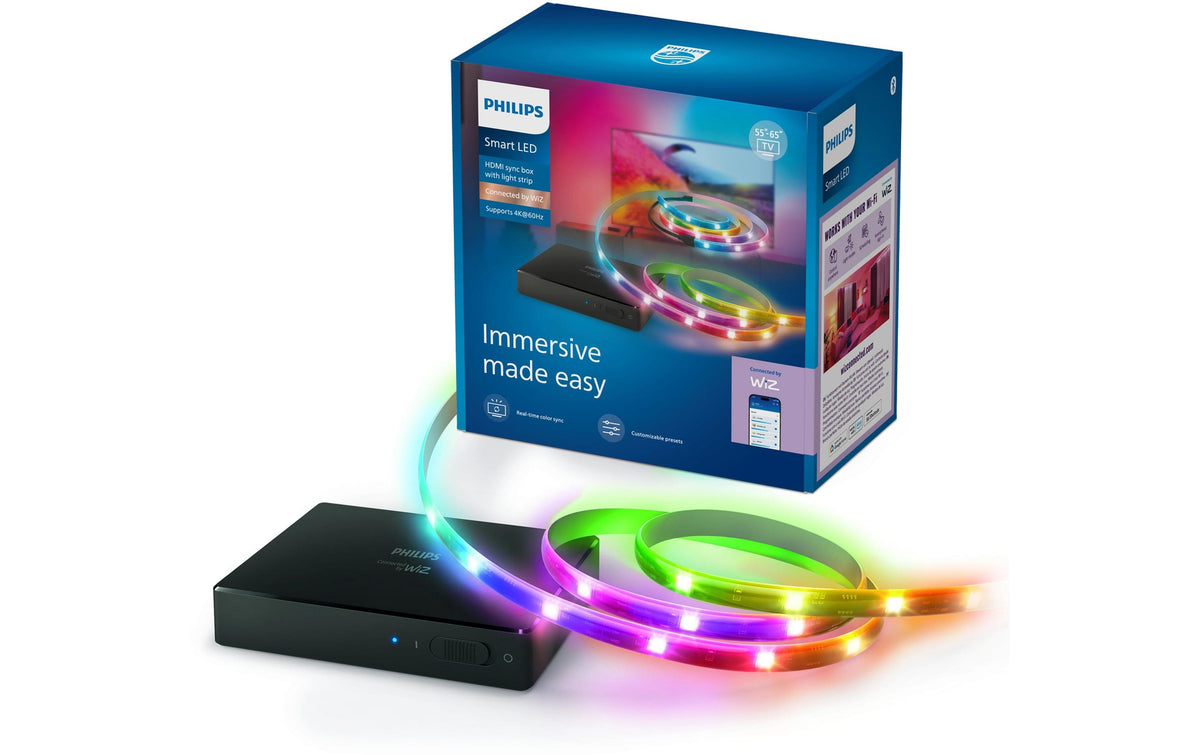 Philips by Signify HDMI Sync Box TV-Hintergrundbeleuchtungs-Set – HDMI 2.0, Wi‑Fi + Bluetooth – für 55–65" Fernseher