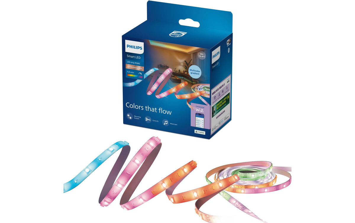 Philips by Signify Philips PHI RGBIC – LED-Lichtstreifen – 10 m, Mehrfarbig – für WiZ, Amazon Alexa, Google Assistant