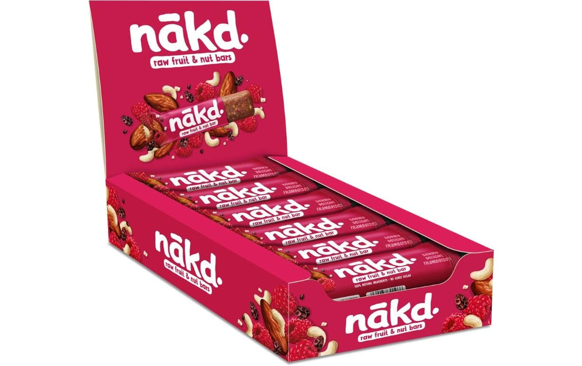 Nakd Berry Delight Rohkostriegel – Himbeere, vegan, glutenfrei – 18 × 35 g