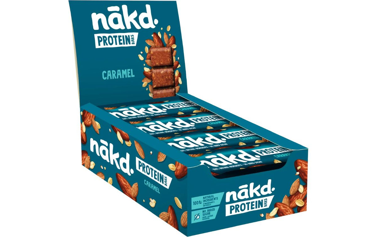 nakd Protein-Riegel – Karamell, vegan, glutenfrei – 16 × 45 g