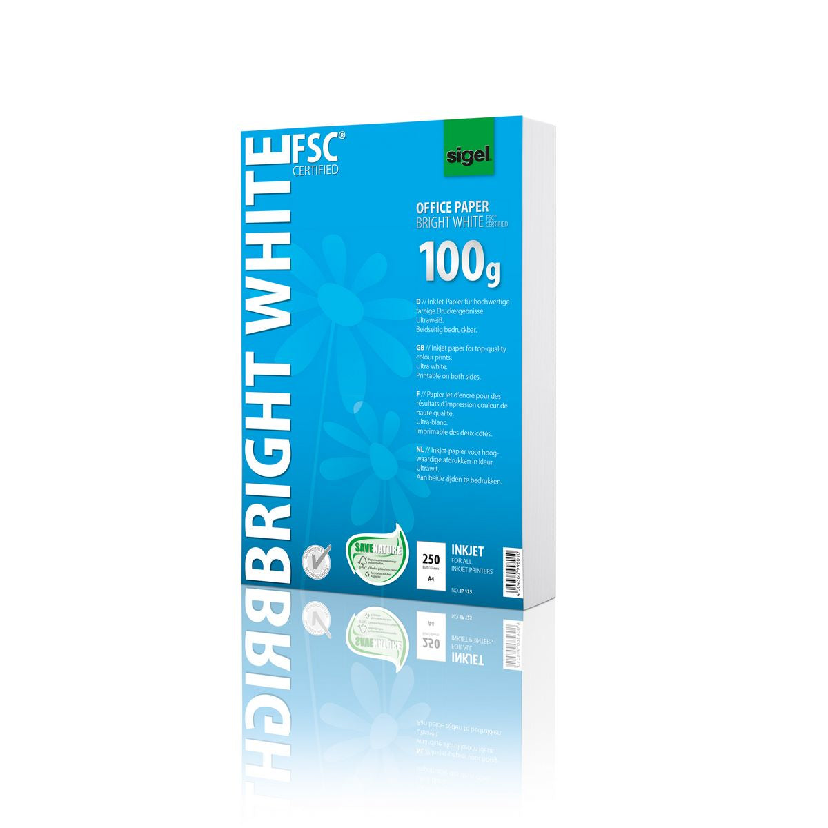 Sigel Inkjetpapier – A4, 100 g/m², Weiss – für Inkjet – FSC – 250 Blatt