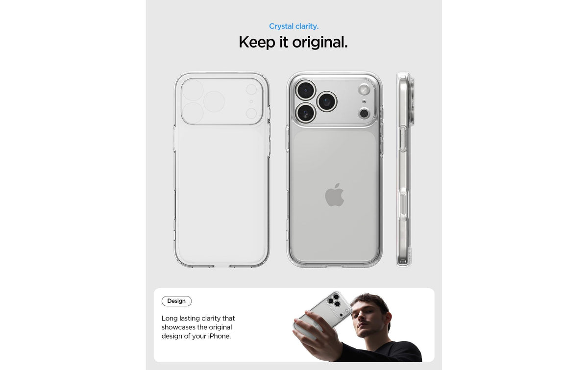 Spigen Ultra Hybrid Backcover – für Apple iPhone 17 Pro, PC+TPU, Transparent