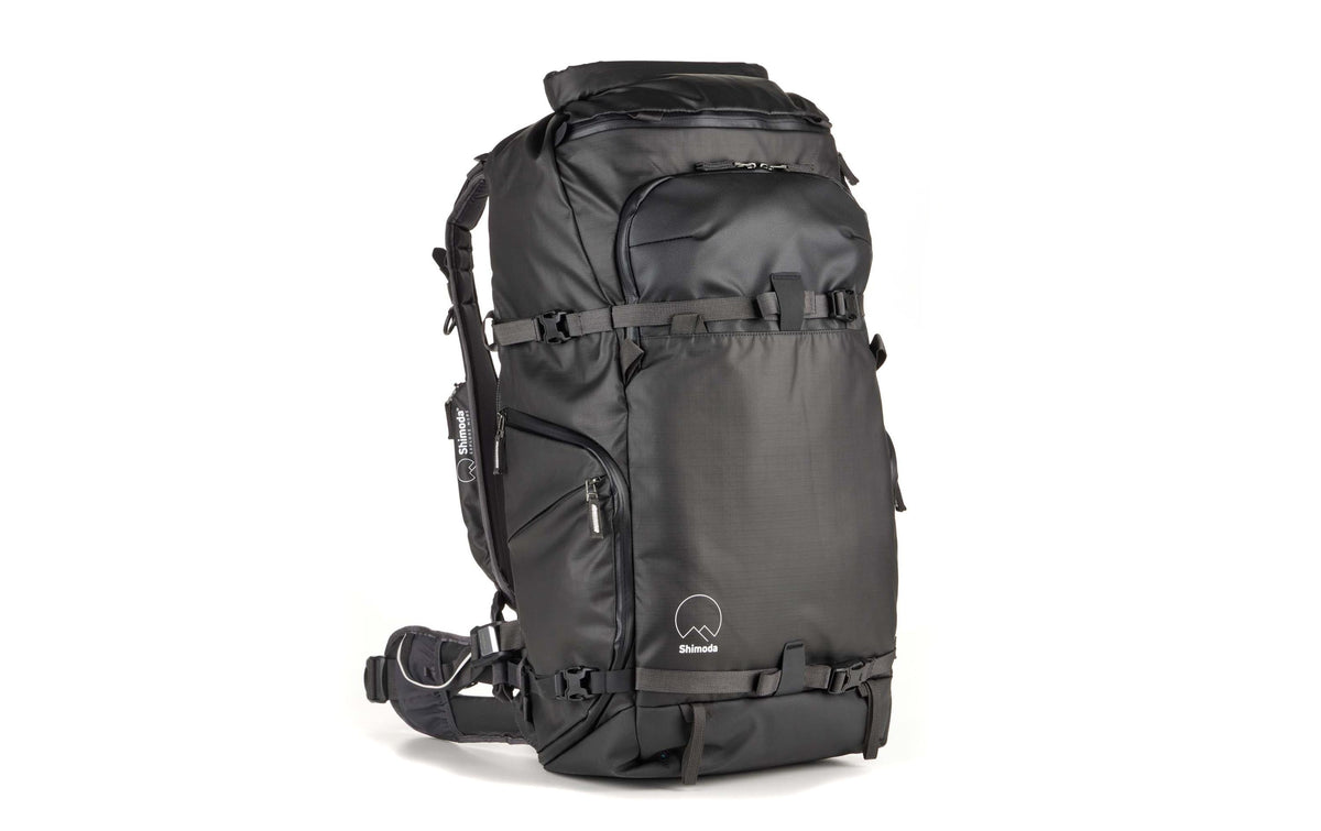 Shimoda Action X50 v2 Kamerarucksack – 50 l, Regenhülle, Tabletfach – für DSLR & spiegellose – Schwarz
