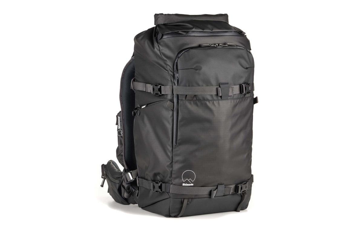 Shimoda Action X70 HD Kamerarucksack – 70 l, Herausnehmbares Kamerafach, Regenhülle – Schwarz