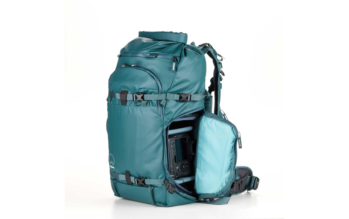Shimoda Action X40 v2 Kamerarucksack – 40 l, Nylon – für Notebook bis 16" – Türkis