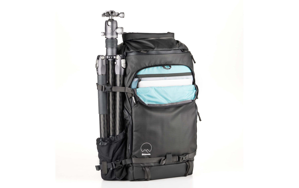 Shimoda Action X40 v2 Kamerarucksack – 40 l, Nylon – Schwarz – mit Regenhülle, herausnehmbares Kamerafach
