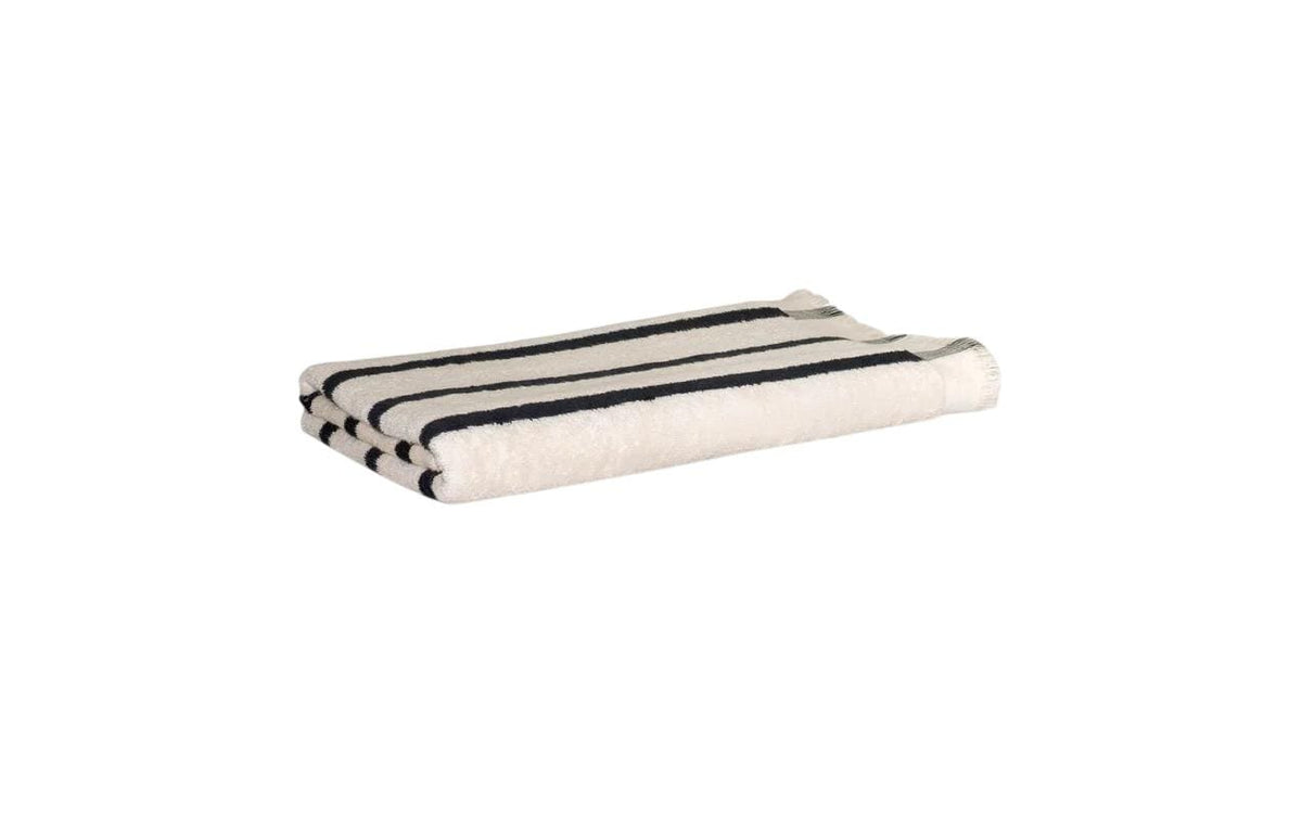 Möve Wellness Blockstreifen Saunatuch – 80 × 200 cm, Beige/Dunkelgrau, Baumwolle, 510 g/m²