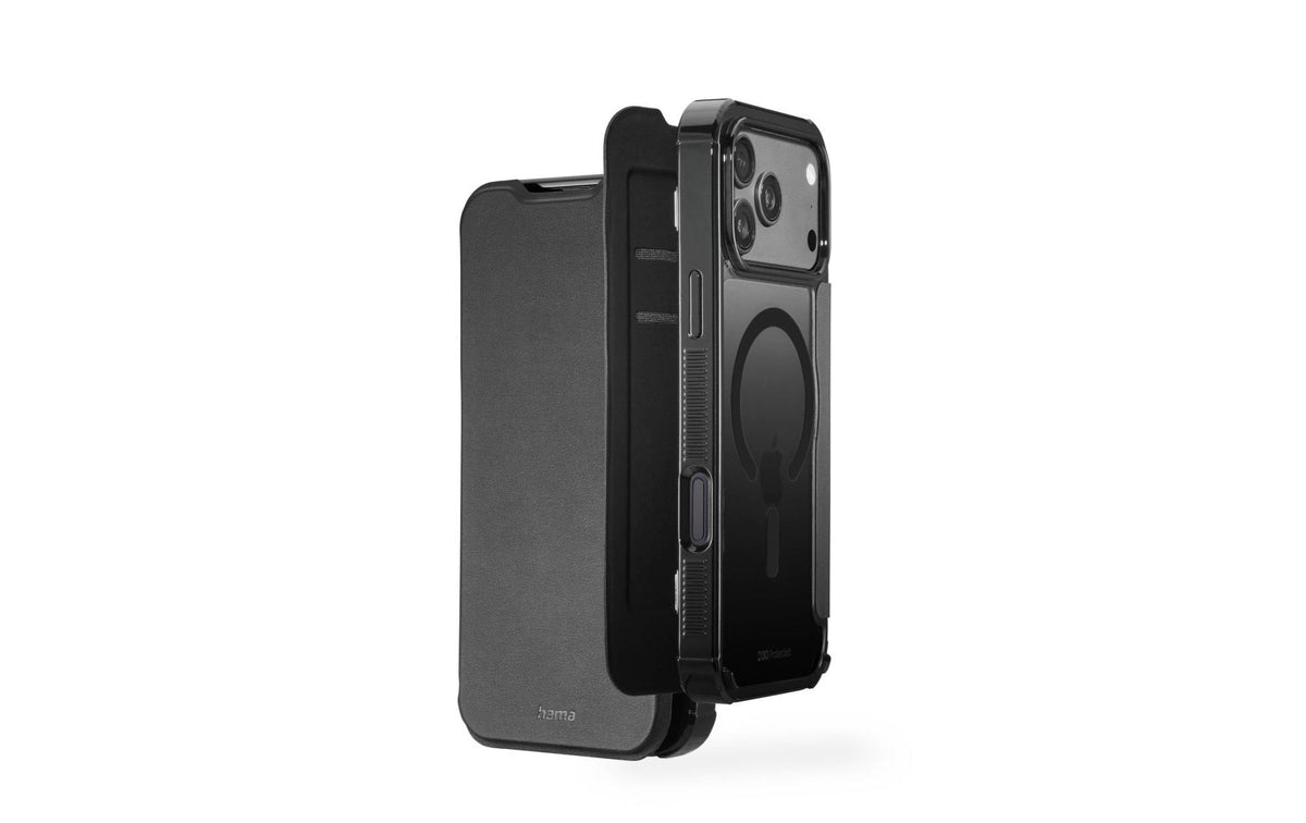 Hama Folio – für Apple iPhone 17 Pro Max / 18 Pro Max, MagSafe, 2 Kartenfächer, PC+PU+TPU, Schwarz