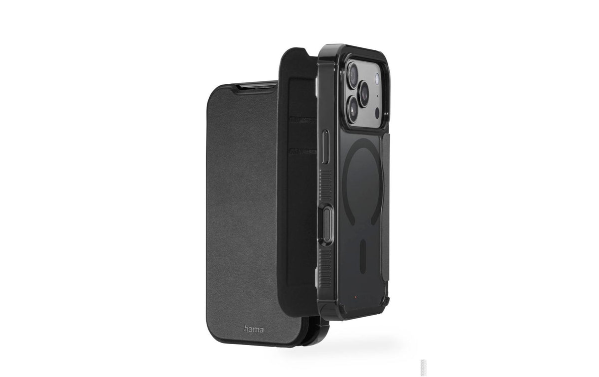 Hama Wallethülle – für Apple iPhone 17 Pro / 18 Pro, MagSafe, 2 Kartenfächer, PC+PU+TPU, Schwarz