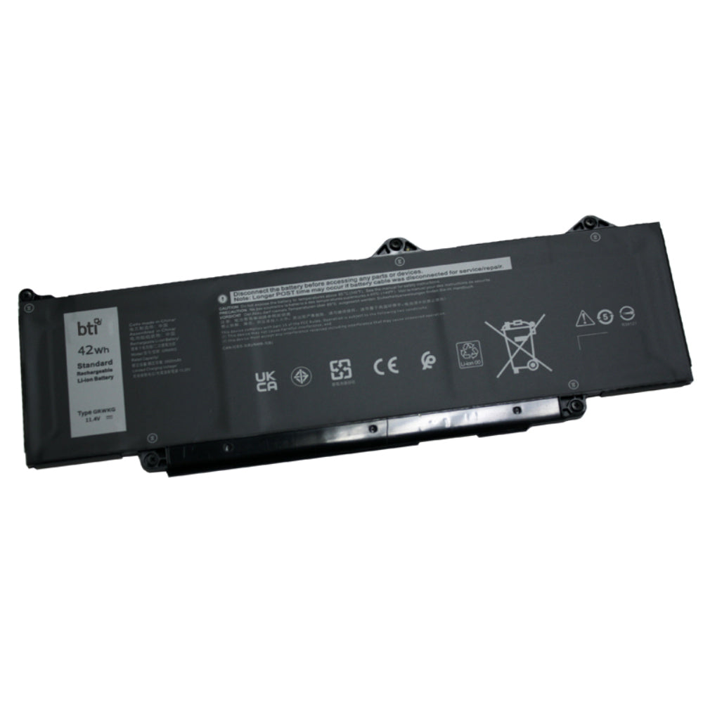 BTI Notebook-Akku – für Dell Latitude 3340–3540, 5340 – 42 Wh, 11,4 V (3 Zellen) – Schwarz