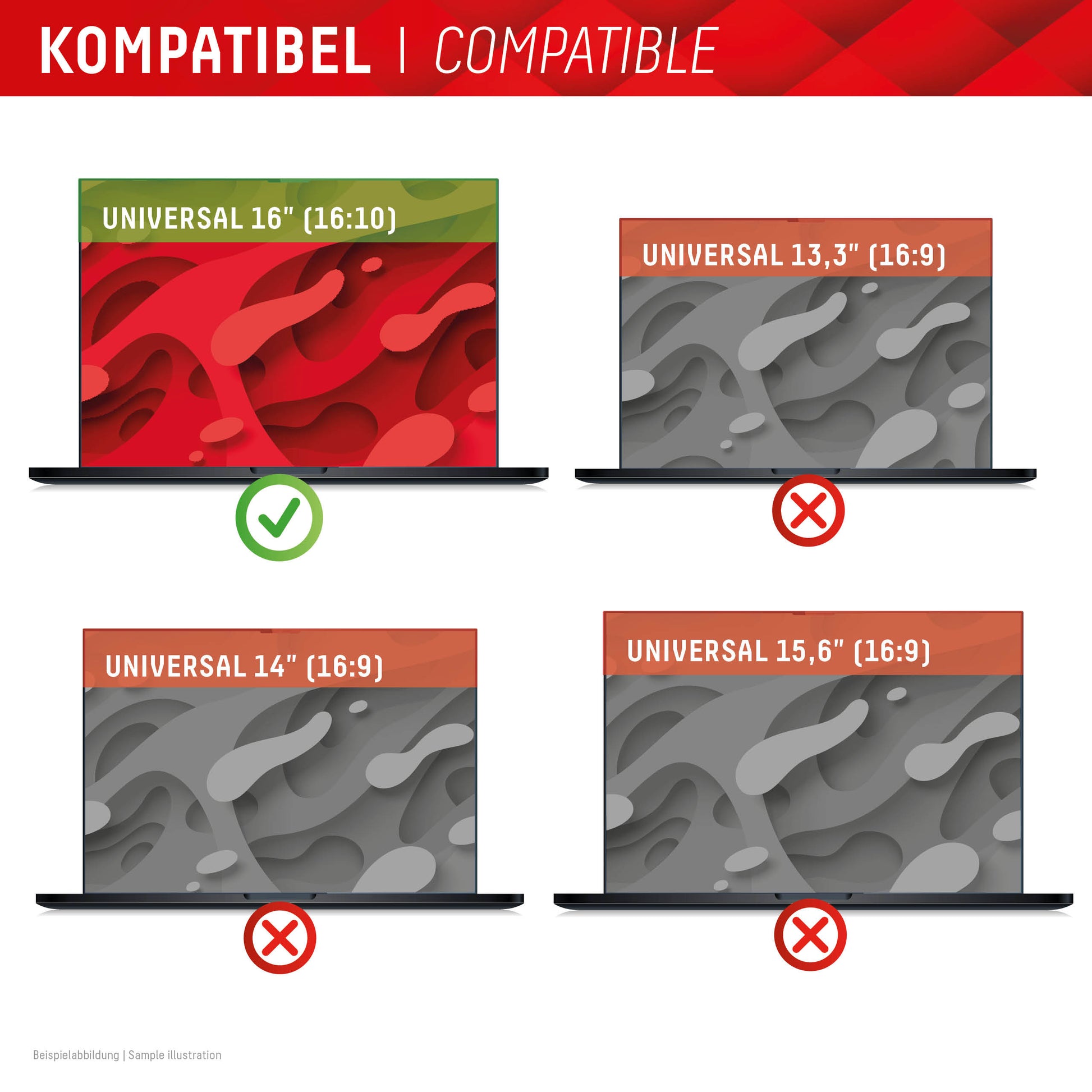 Displex Magnetischer Blickschutzfilter für Laptop 16,0", 16:10 – 354 × 225 mm, 2-Wege