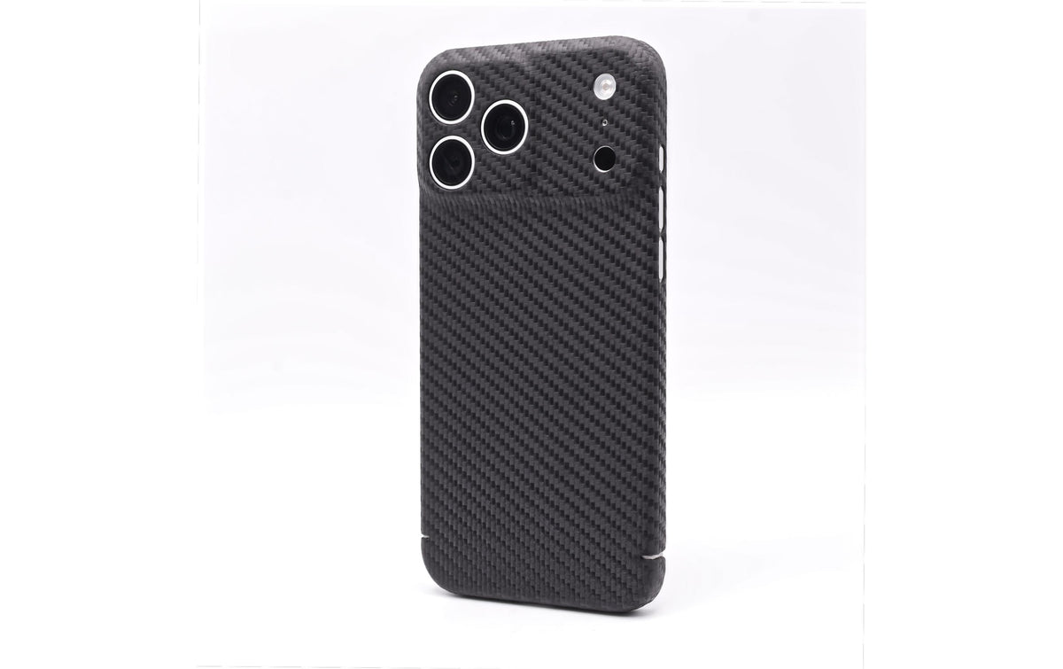 Nevox CarbonSeries Backcover – für Apple iPhone 18 Pro Max, Aramid+Karbonfaser, Dunkelgrau, Kantenschutz