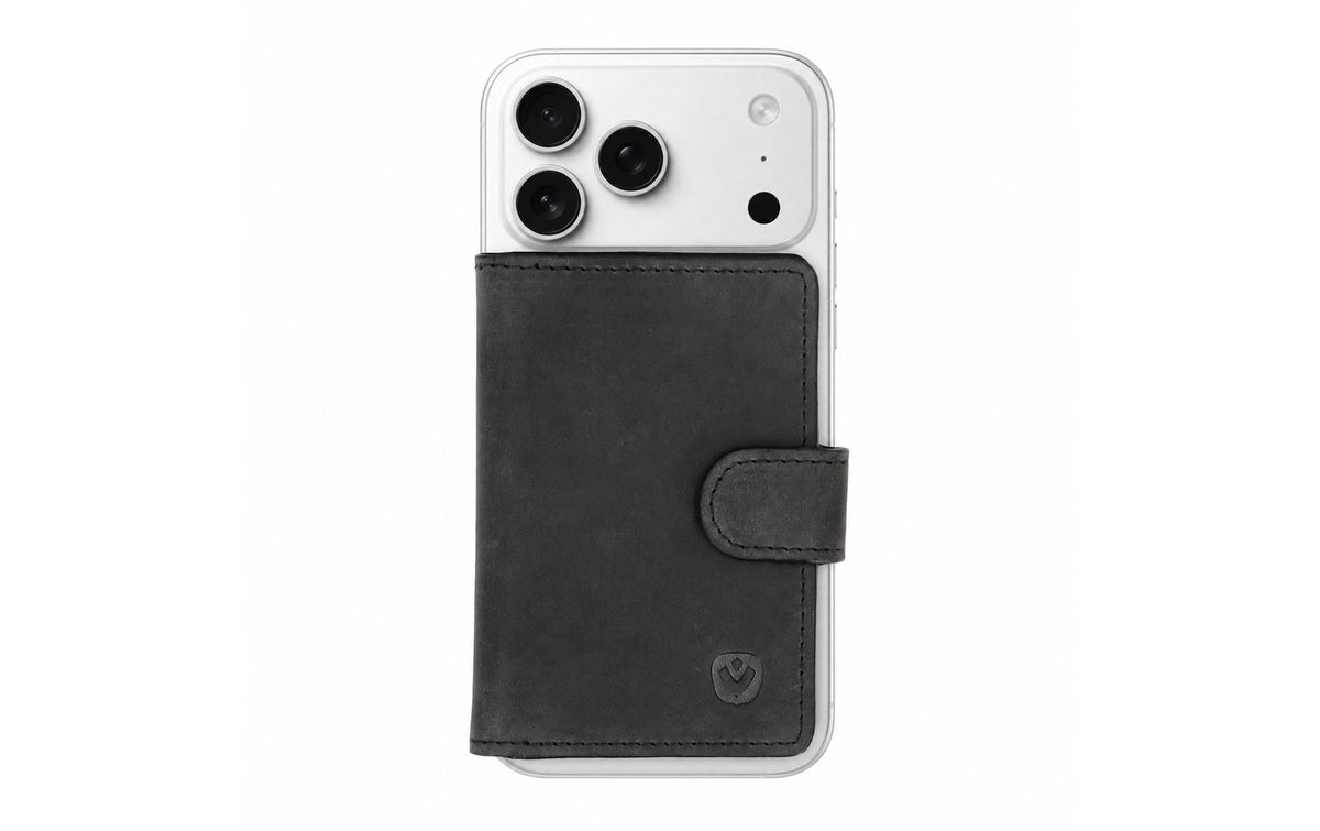 Valenta Card Wallet Leather MagSafe – Kartenhalter/Wallet – MagSafe – für iPhone (MagSafe) – Schwarz