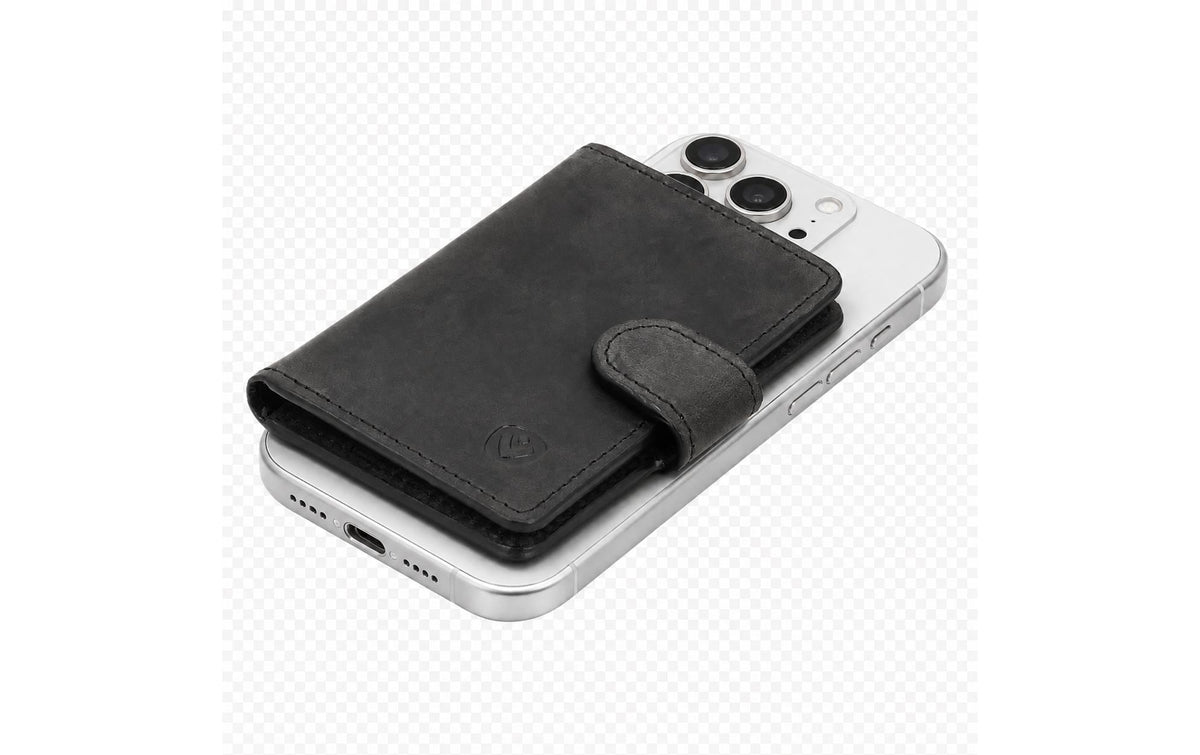 Valenta Card Wallet Leather MagSafe – Kartenhalter/Wallet – MagSafe – für iPhone (MagSafe) – Schwarz