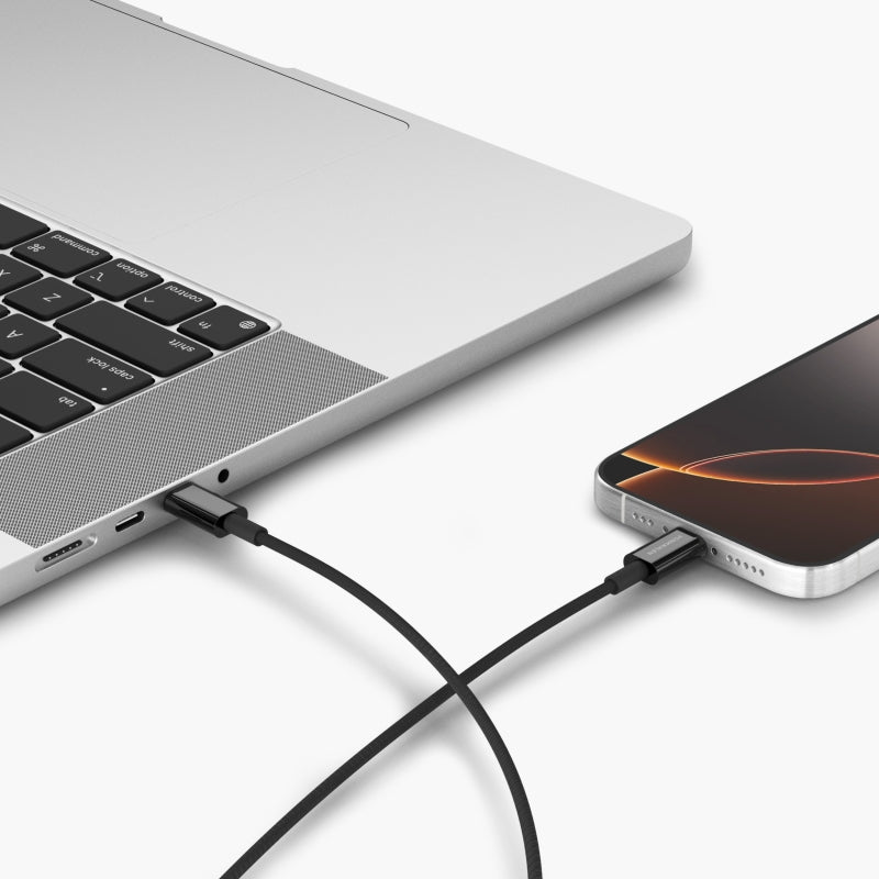 Vonmählen USB-C auf USB-C Kabel – USB 2.0 (480 Mbit/s) – 2 m – PD 60 W – abgewinkelt, Nylon – Schwarz