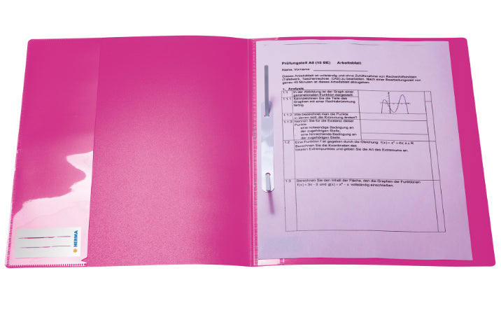HERMA Schnellhefter – A4, PP, Neonpink, Sichttasche, 1 Stück