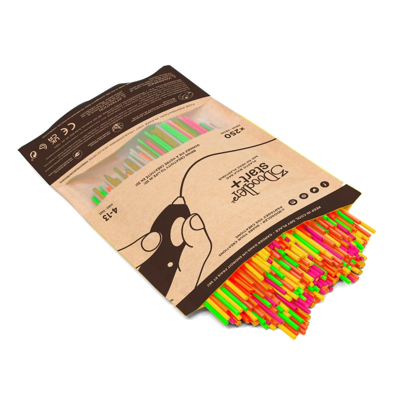 3Doodler 3D-Drucker-Filament Start+ Kompostierbarer Kunststoff 2,5 mm Mehrfarbig (Neon), opak