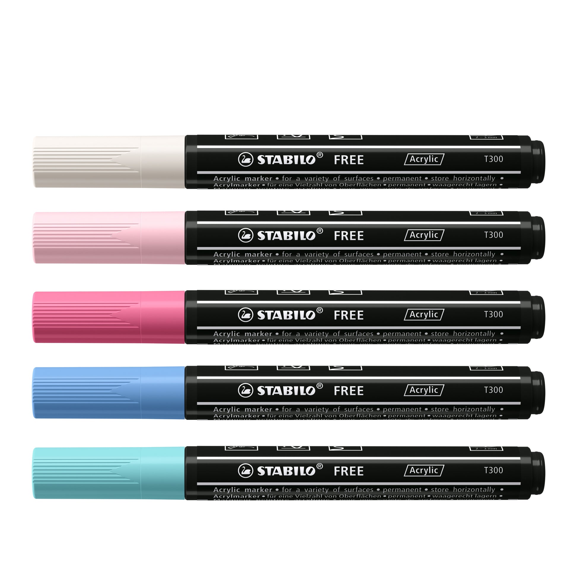 Stabilo Acrylic Marker – farbig sortiert, 5er