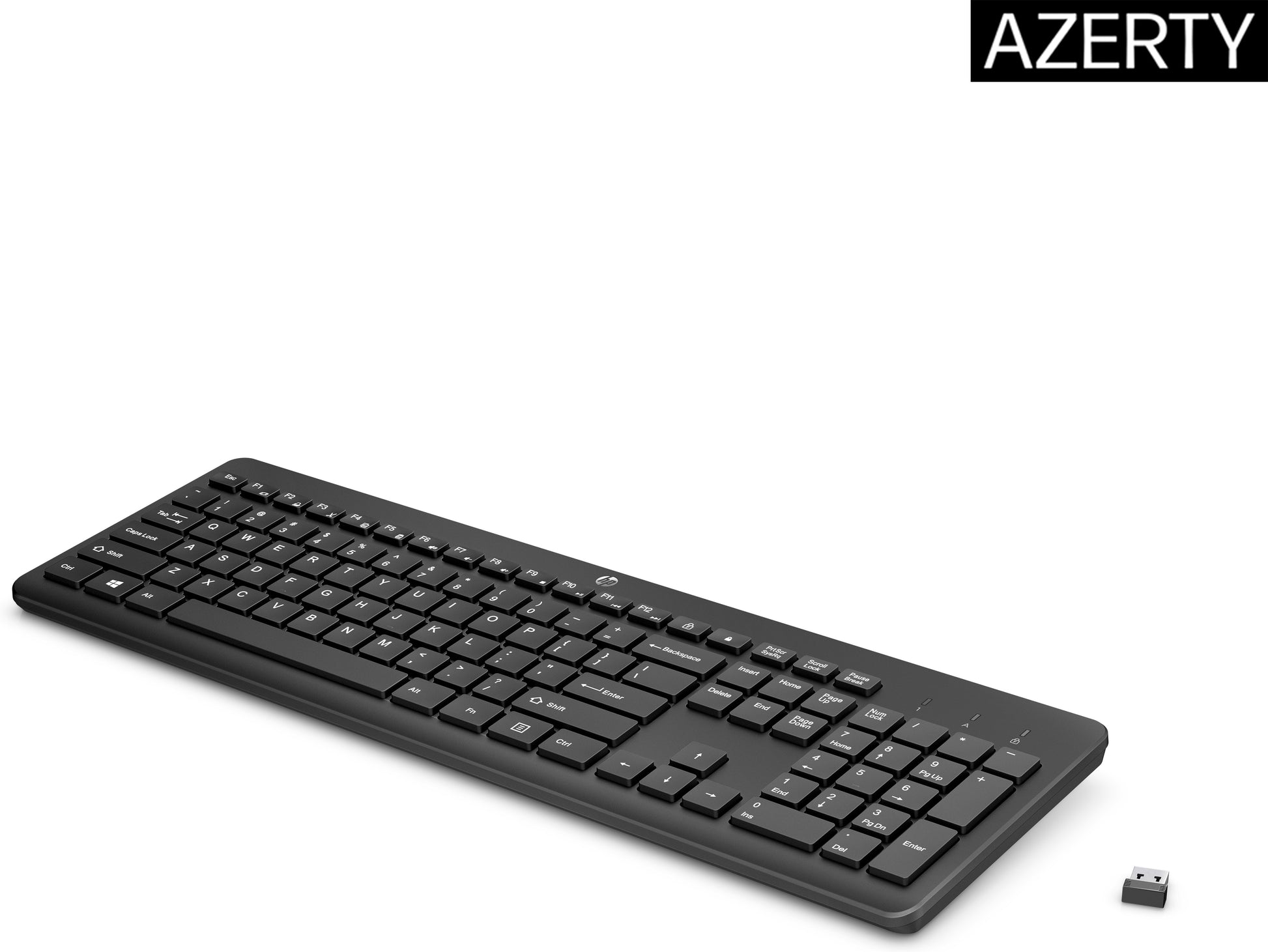 HP 230 – Tastatur – Membran – 2,4 GHz USB-A (Empfänger) – Schwarz
