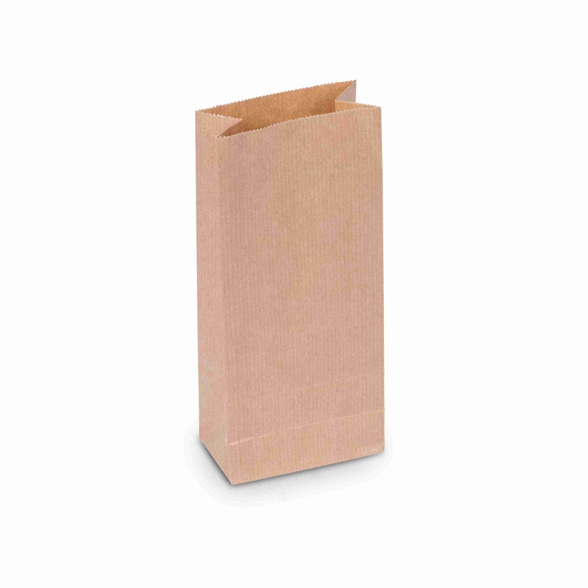 Model Beutel – 85 × 50 × 210 mm, braun, Kraftpapier, recycelbar – 1 Palette (43'200 Stk.)