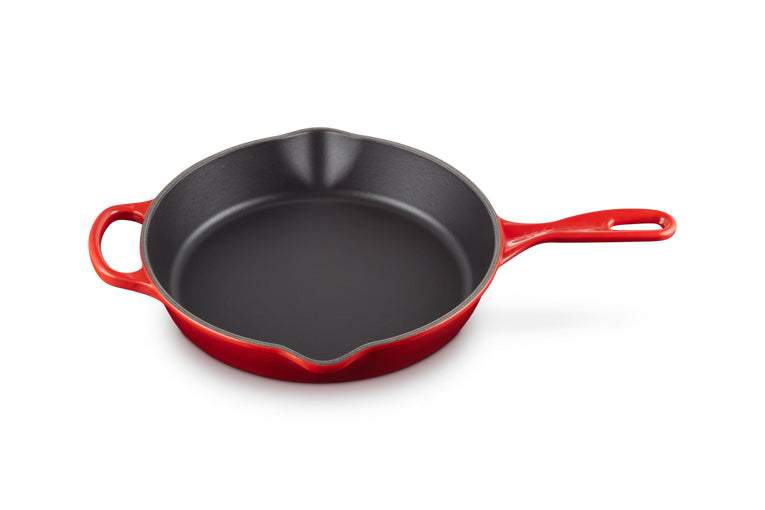 Le Creuset Fonduepfanne – Ø 29,8 cm, Gusseisen, Emaille, für Induktion, Gas, Glaskeramik u. a., Rot/Schwarz