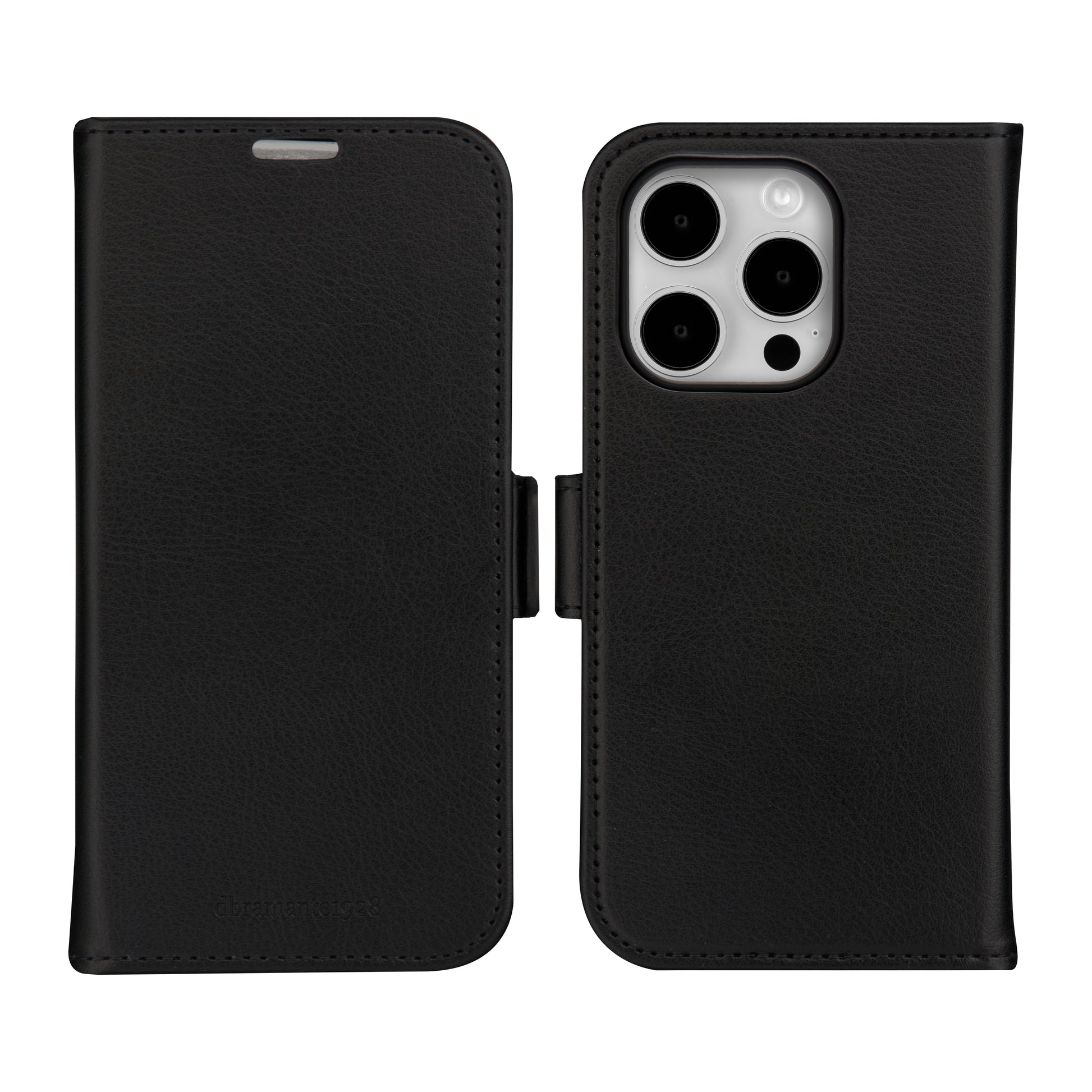 dbramante1928 Stockholm Folio – für Apple iPhone 15 Pro Max, Schwarz, Magnetverschluss