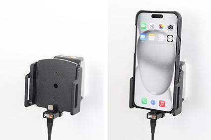 Brodit Active Halter – Auto-Ladegerät – Schraubbefestigung – für Apple iPhone 15 Pro Max, Apple iPhone 15 Plus
