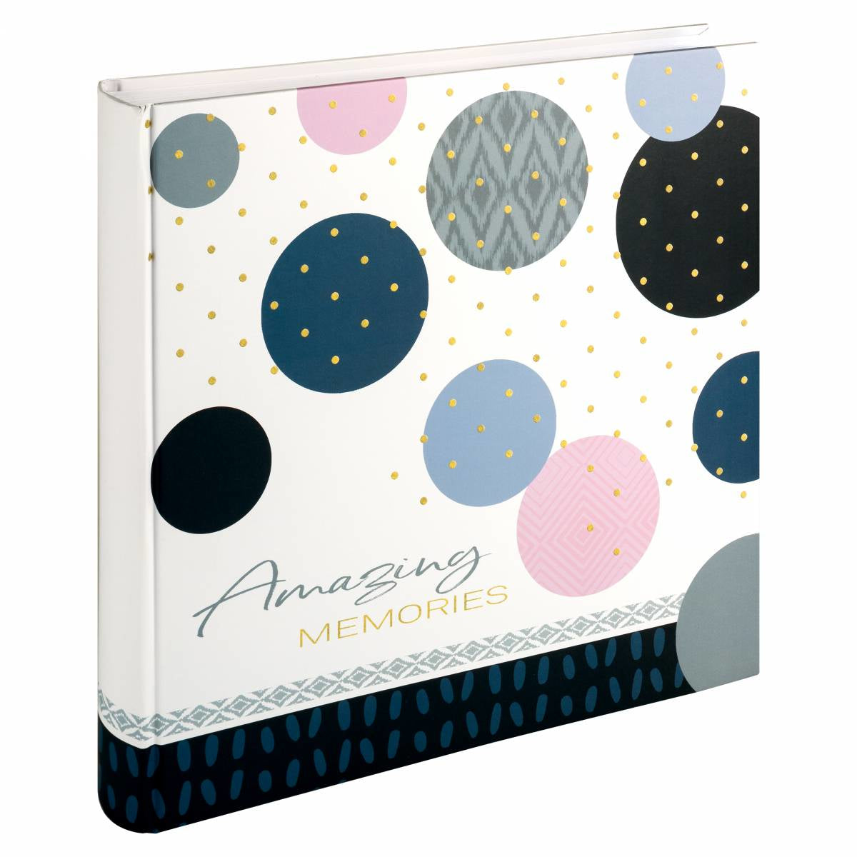 Walther Design Fotoalbum Amazing Memories – für 300 × 300 mm, blau, mit Pergaminzwischenblättern, Karton