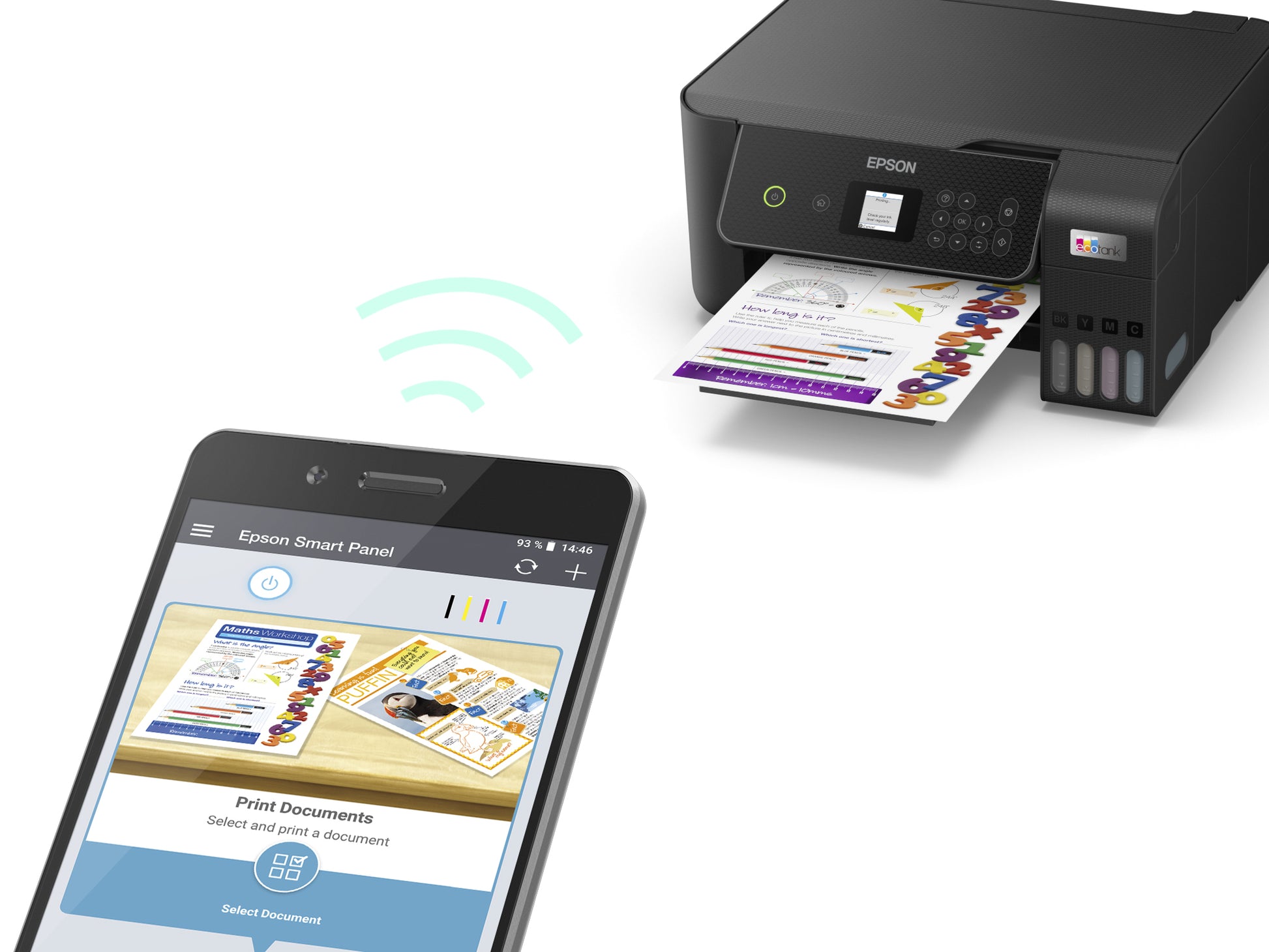 Epson EcoTank ET-2871 – Farbtintenstrahl-Multifunktionsdrucker, A4, 3-in-1, WLAN
