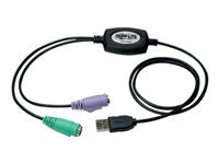 Tripp Lite B015-000 Adapter PS/2 zu USB – Plug & Play, für Tastatur/Maus, 0,889 m, Schwarz
