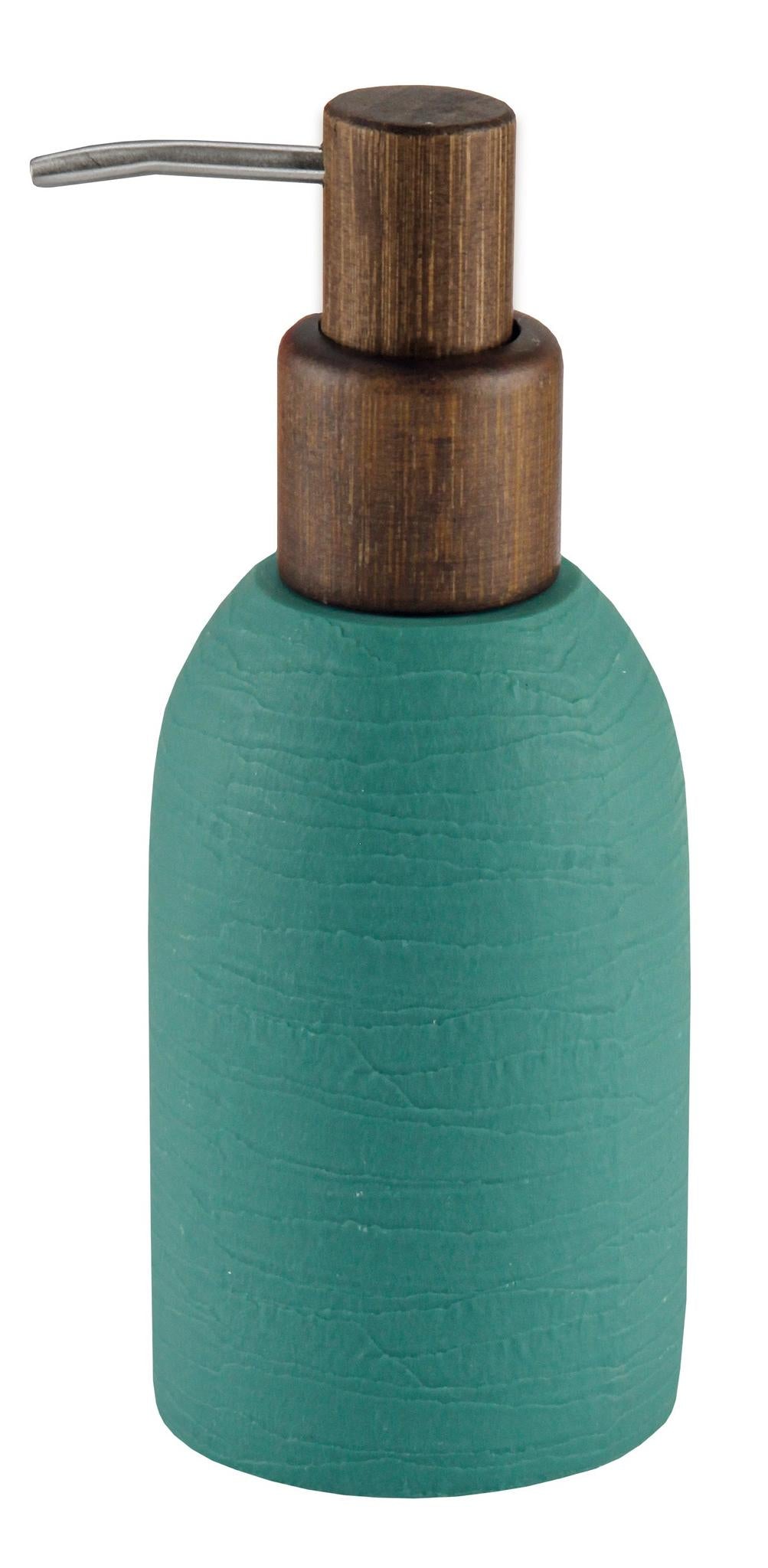 Kleine Wolke Harper Seifenspender – Bambus, Polyresin, Grün, 300 ml