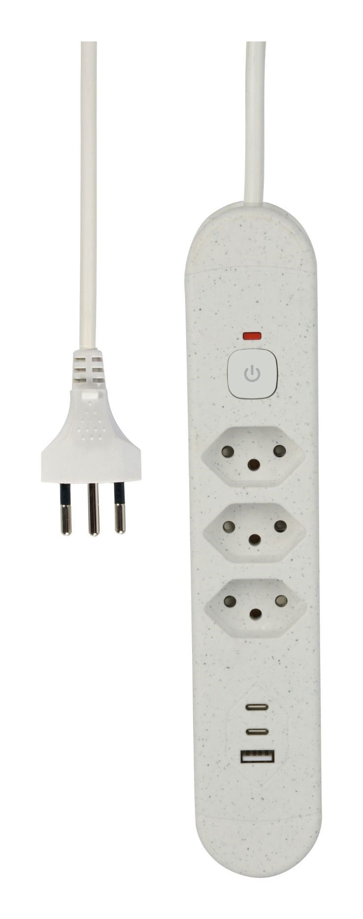 M. Schönenberger Schönenberger Steckdosenleiste, 3×T13, 1×USB‑A + 2×USB‑C, mit Schalter, 1,8 m, Kinderschutz – Weiss