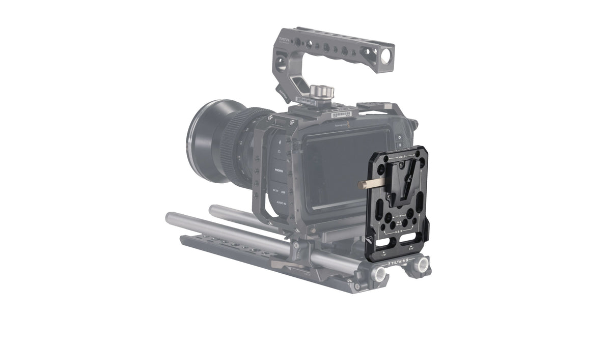 Tilta TA-MBP-V Batterie-Platte – Mini V-Mount, 105 × 85 × 50.8 mm, 128 g – für V-Mount-Akkus – Schwarz