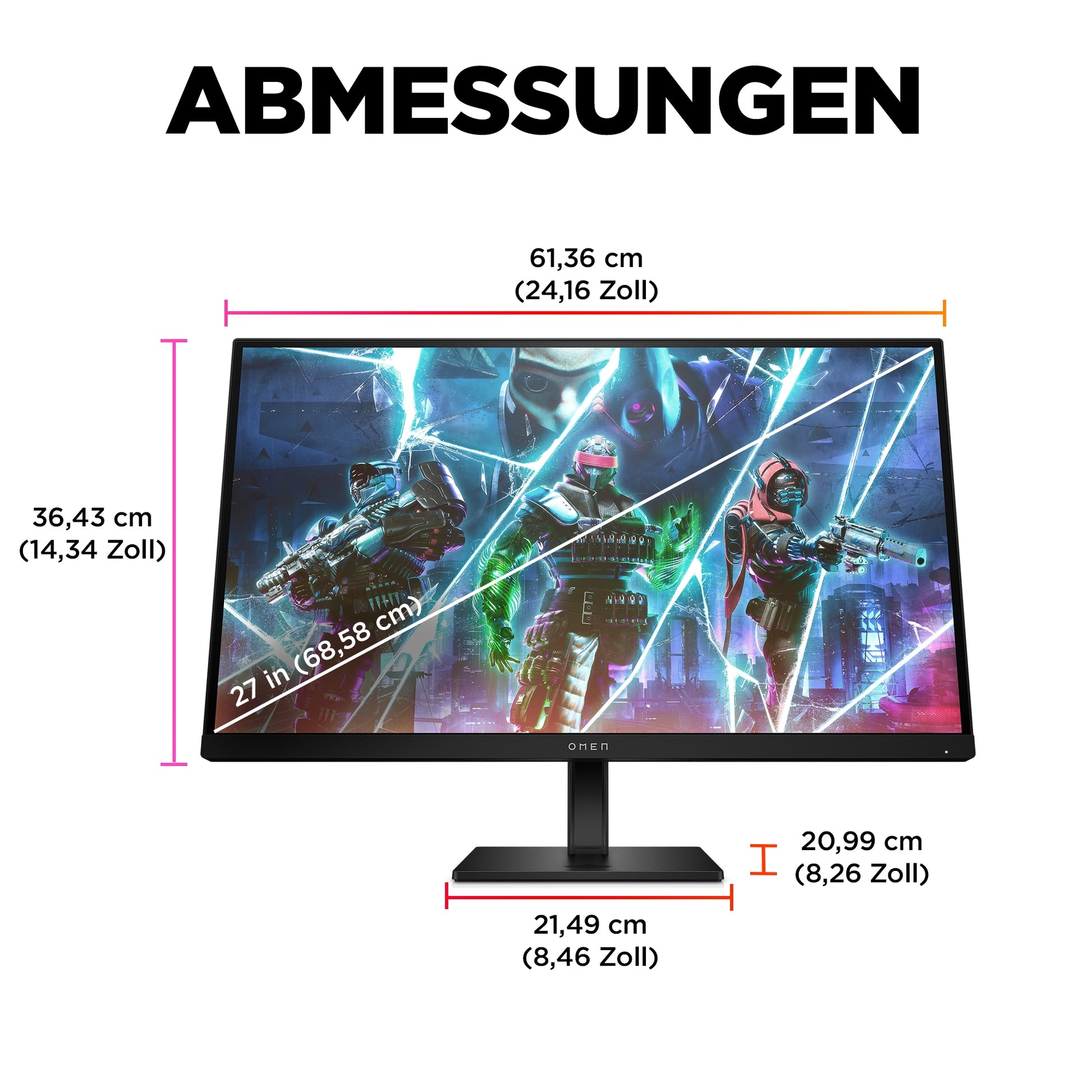 HP OMEN 27S – Monitor, 27", 1920 × 1080 (Full HD), LCD, Schwarz