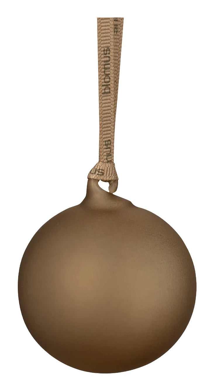 Blomus Weihnachtskugel – Ø 9 cm, 2-teilig – Glas & Polyester, braun