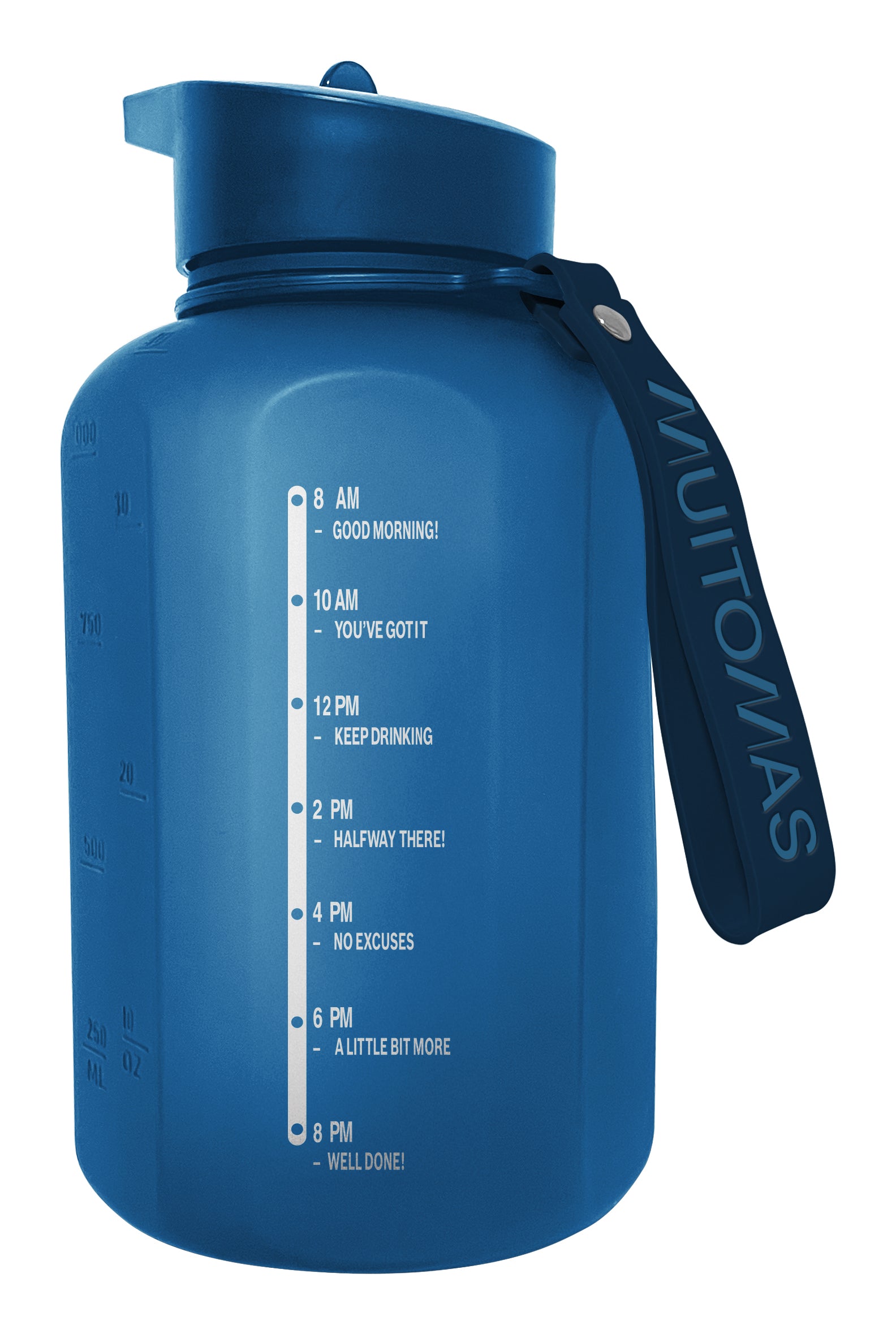 Muitomas Trinkflasche 1,2 l – Kunststoff, mit Strohhalm, Arktisblau